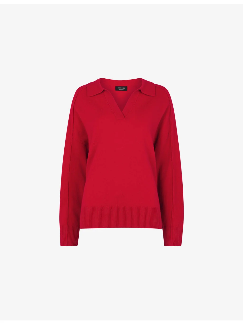 Open-Collar Long-Sleeve Wool Jumper - 1