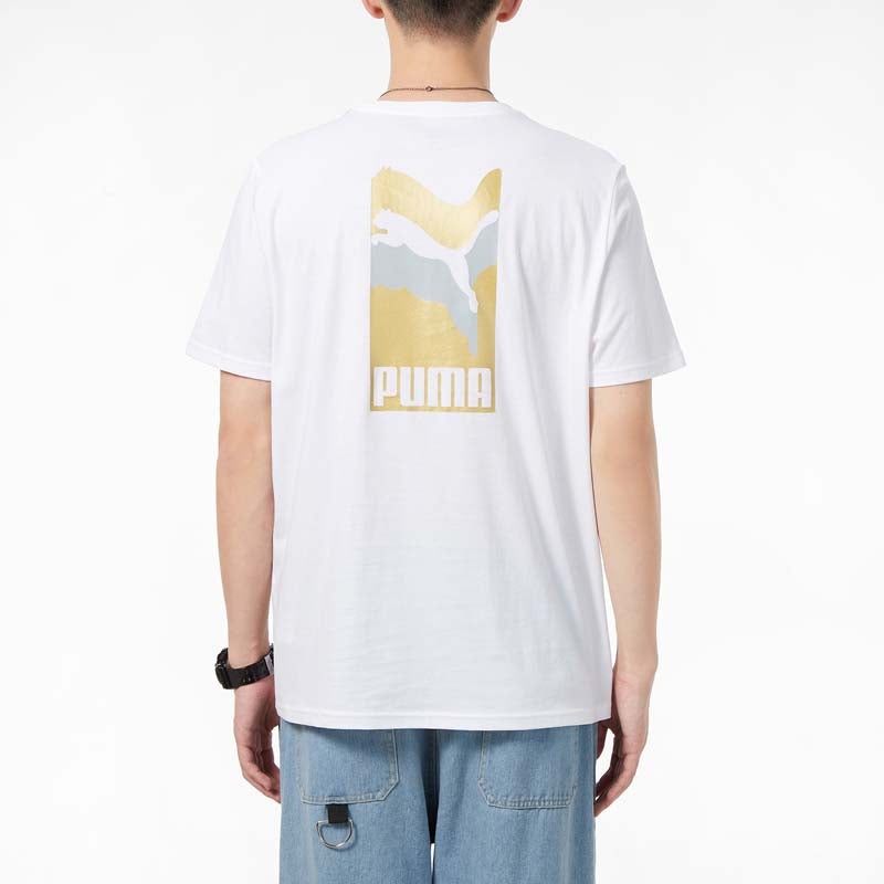 PUMA Alphabet Printing Casual Sports Short Sleeve White 847651-02 - 4