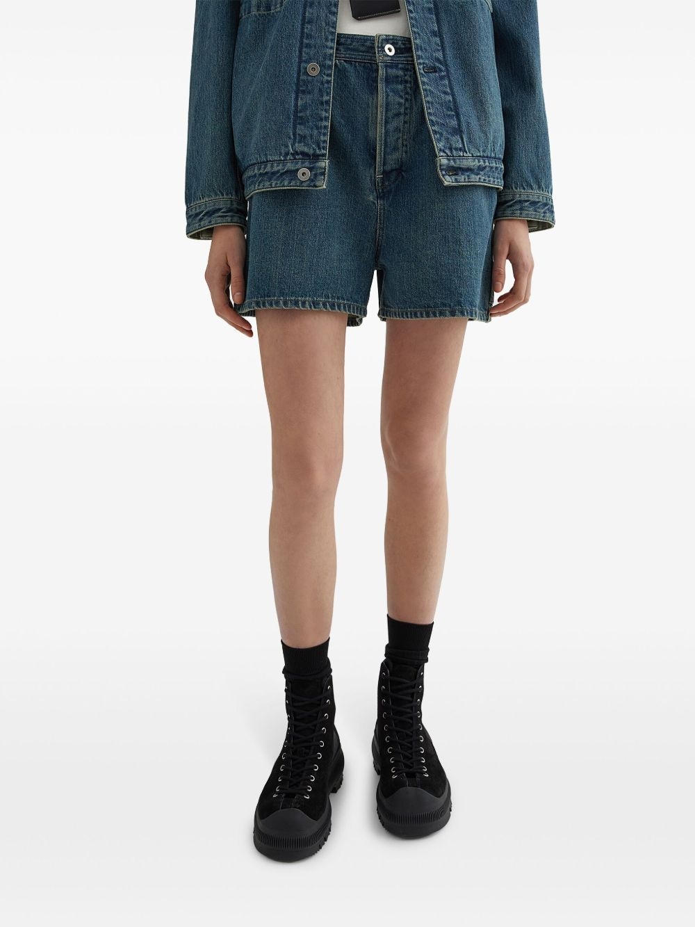 high-rise denim shorts - 3