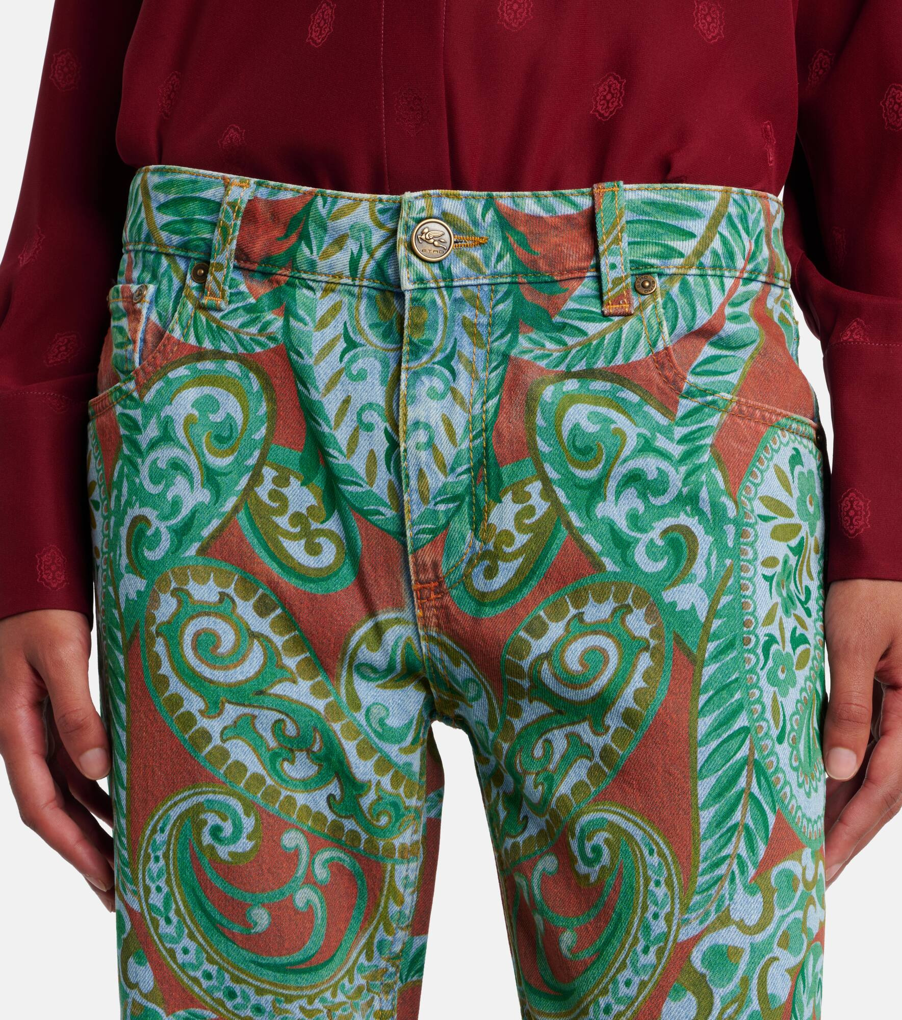 Paisley high-rise wide-leg jeans - 4