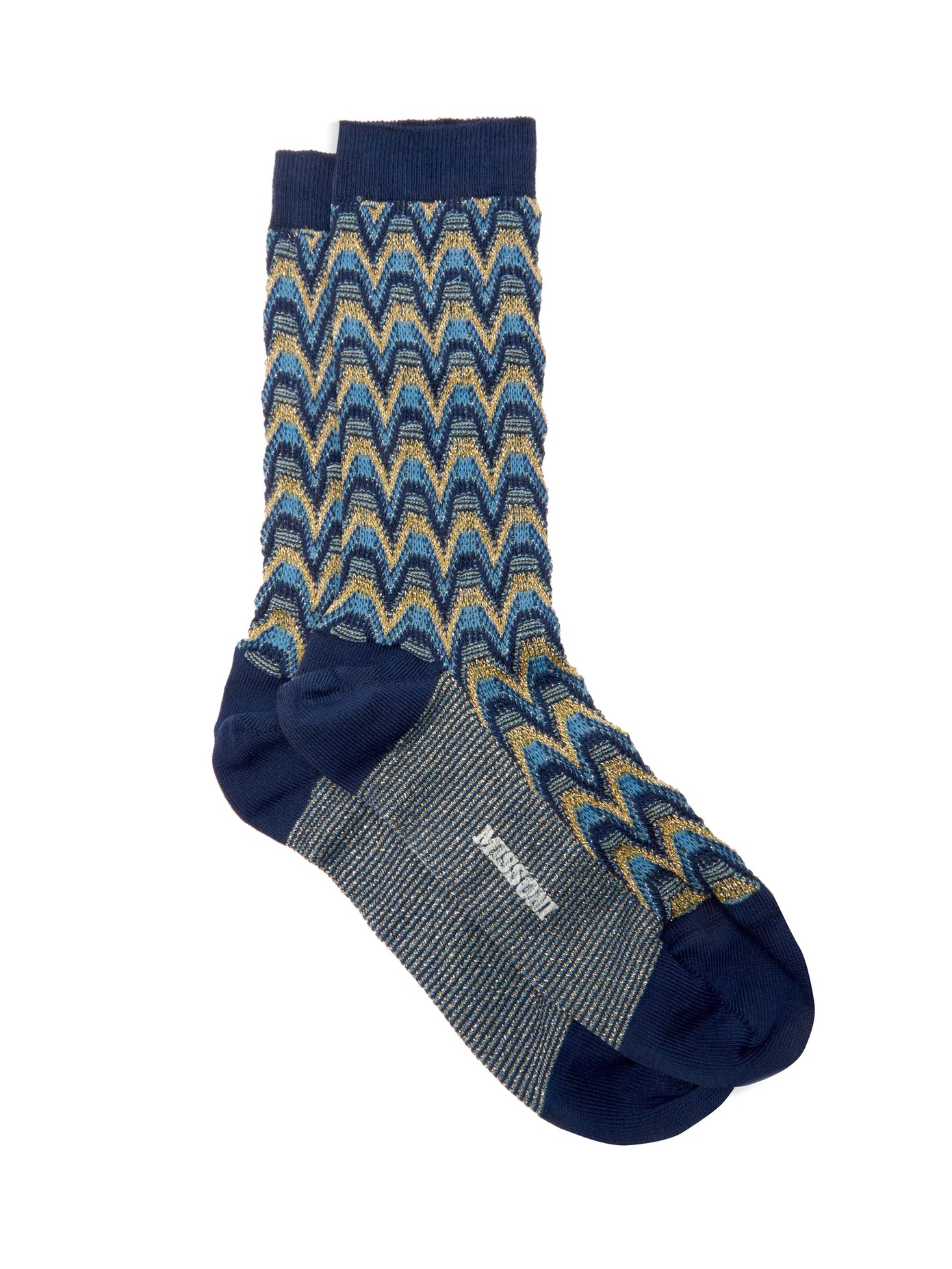 Wave-stripe cotton-blend socks - 1