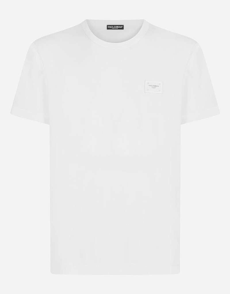 Cotton T-shirt with branded plate - 1
