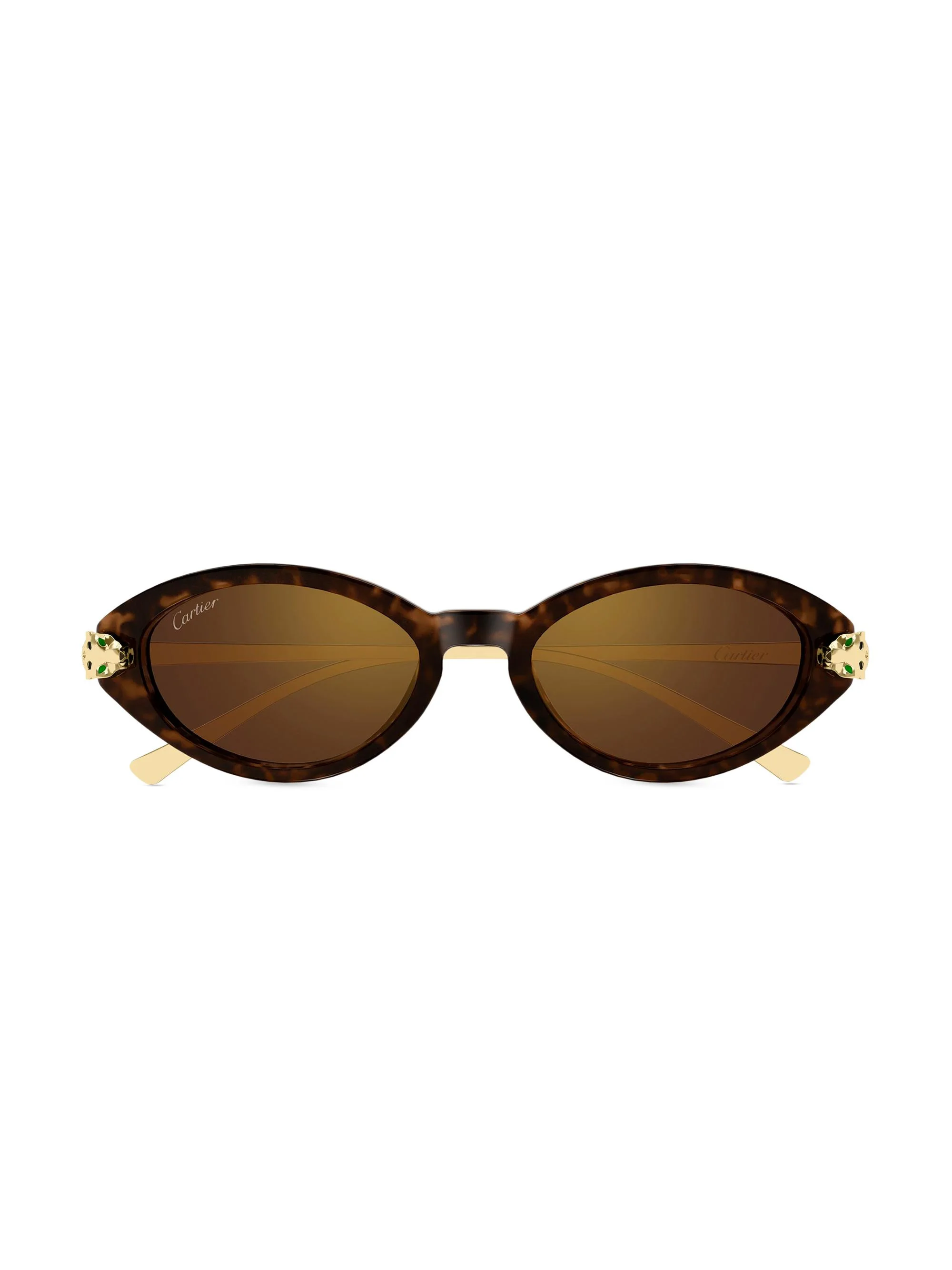 Women's Panthère Classic 52MM 24K-Gold-Plated Almond Sunglasses - Gold Brown - 1