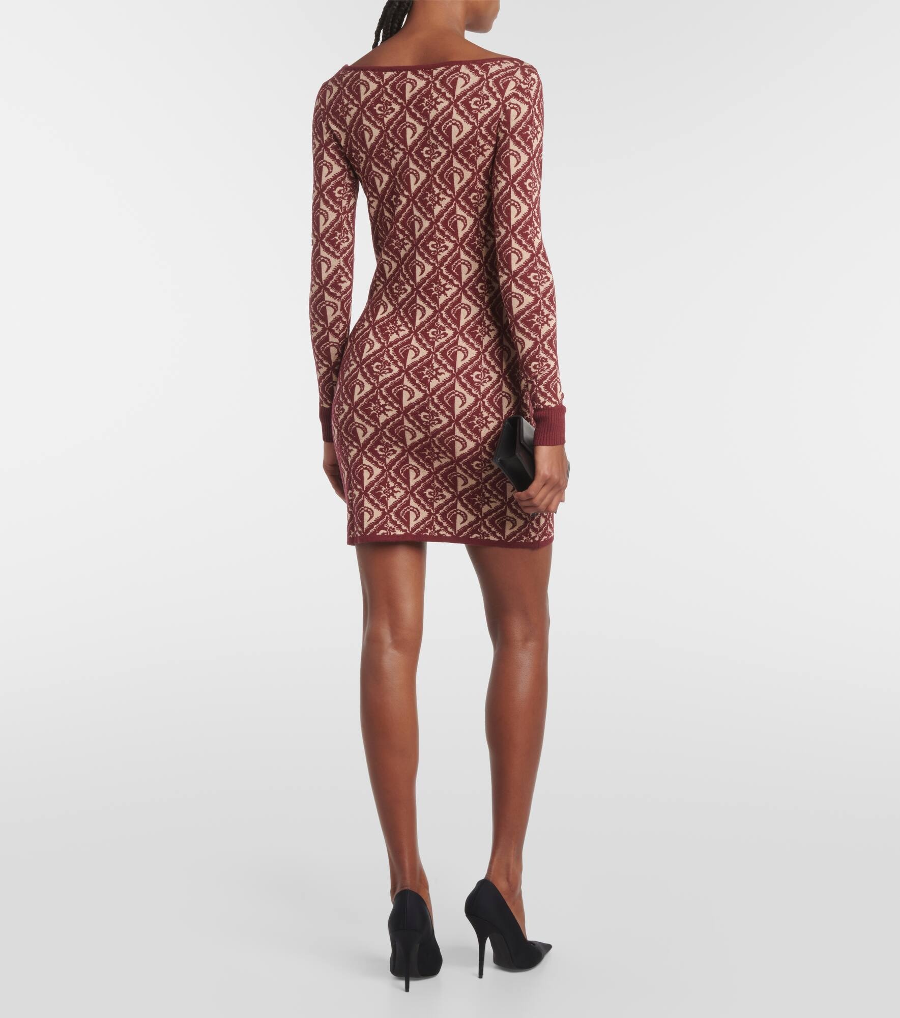 Moon Diamant jacquard wool-blend minidress - 3