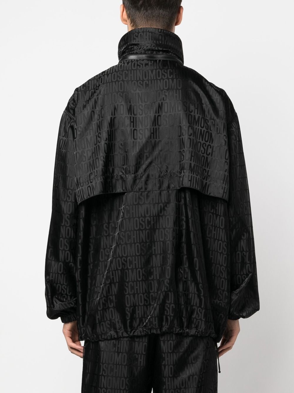monogram-jacquard hooded jacket - 4