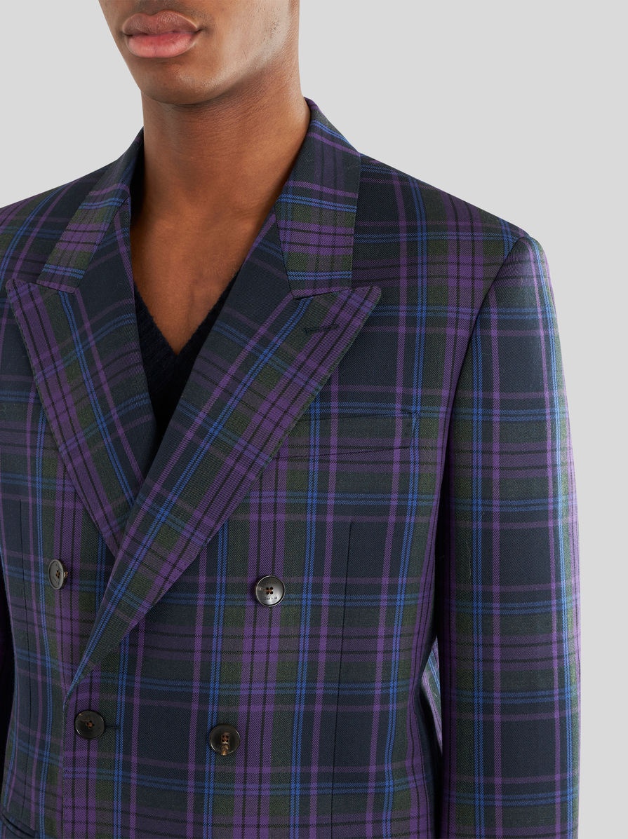 DOUBLE-BREASTED MAXI CHECK JACKET - 2
