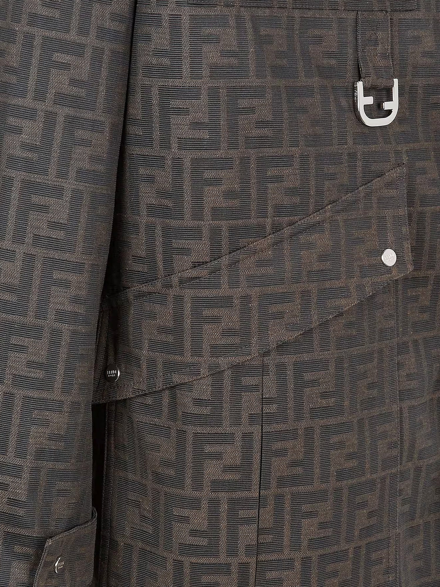 Ff Fabric Jacket With Leather Collar - 3