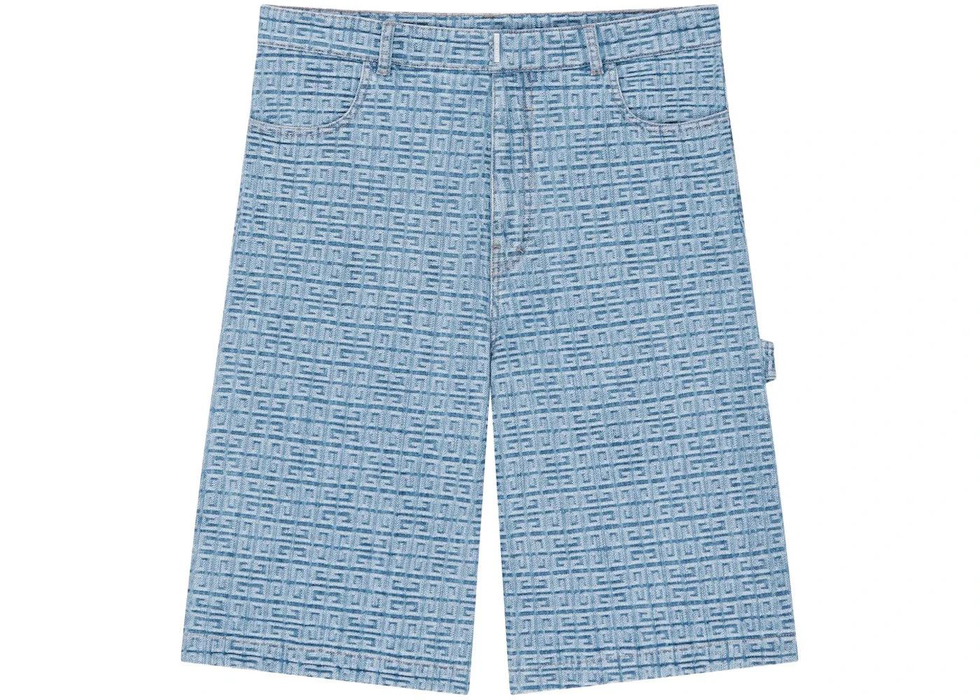 Givenchy 4G Denim Carpenter Bermuda Shorts Light Blue - 1