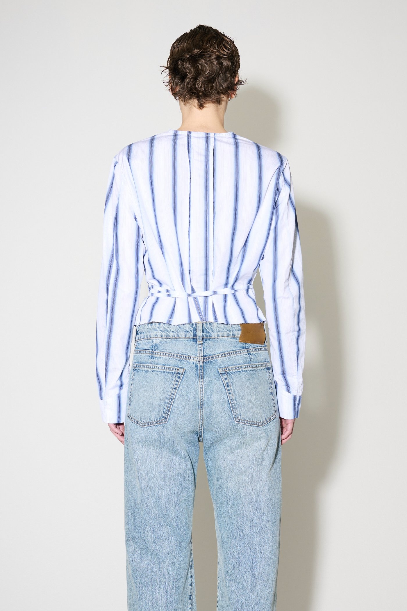 Pleated Shirt Blue Crypto Stripe - 5