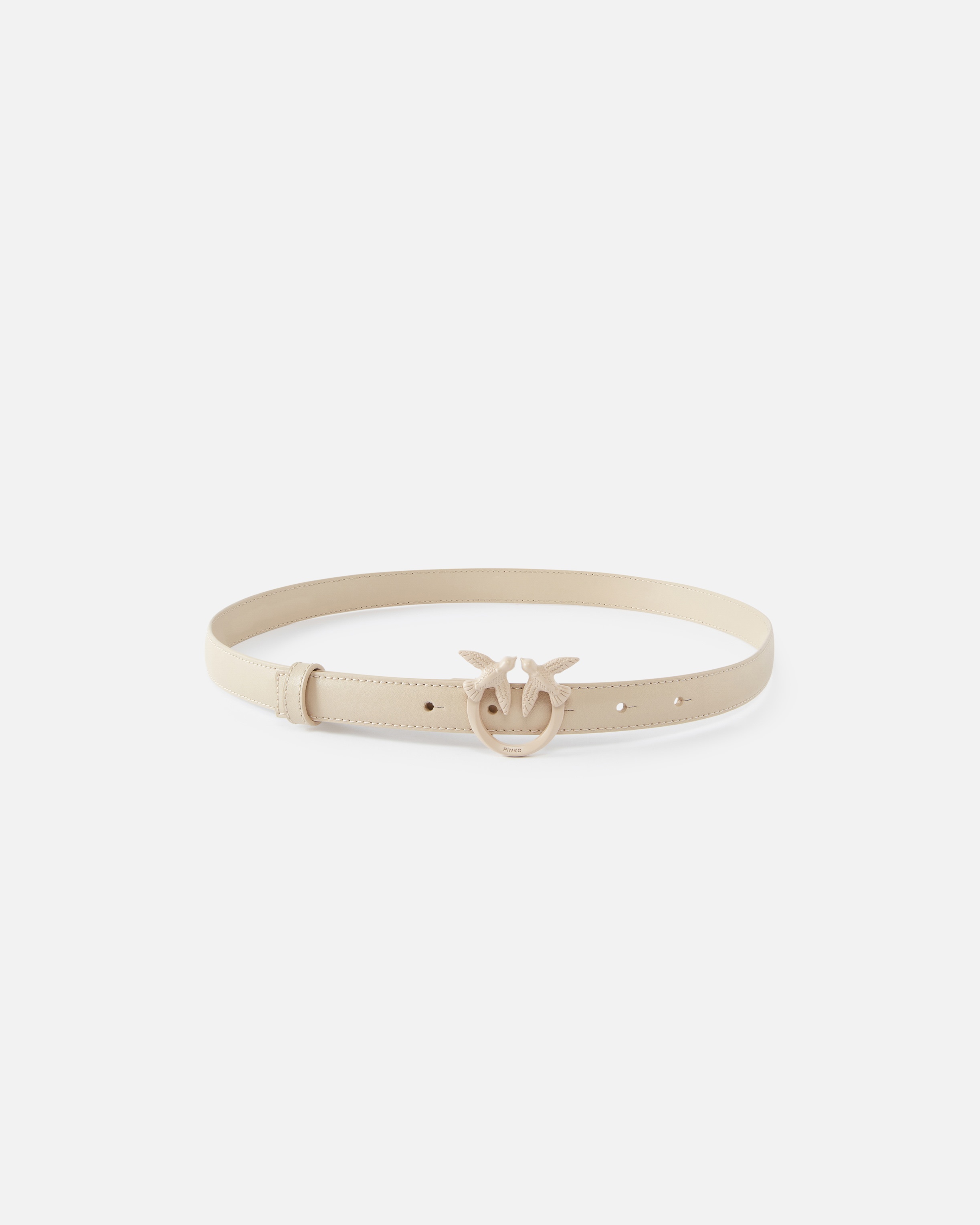 THIN COLOUR-BLOCK LOVE BIRDS LEATHER BELT 2CM - 1