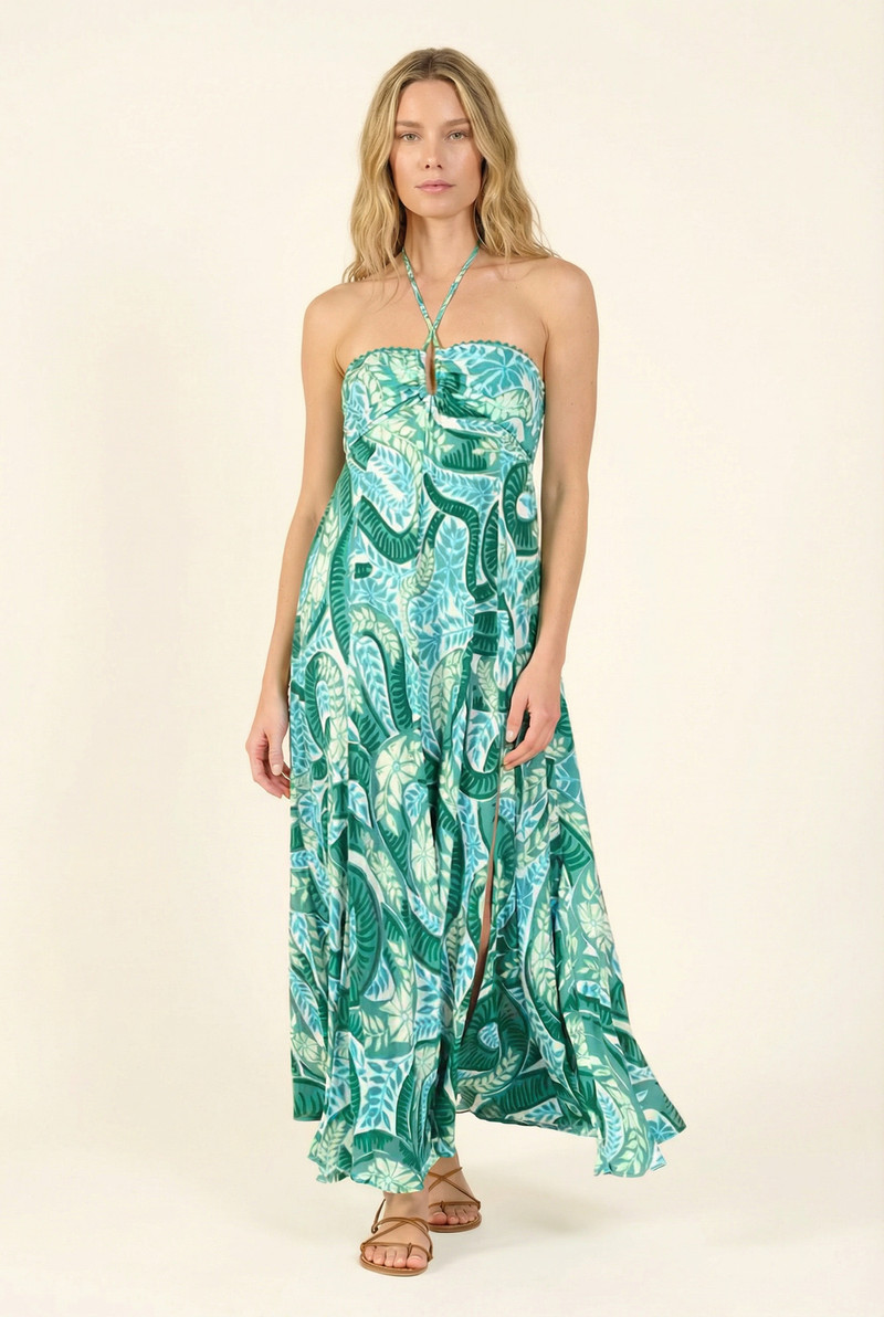 Long Dress Carla - Green Holy Snake 1