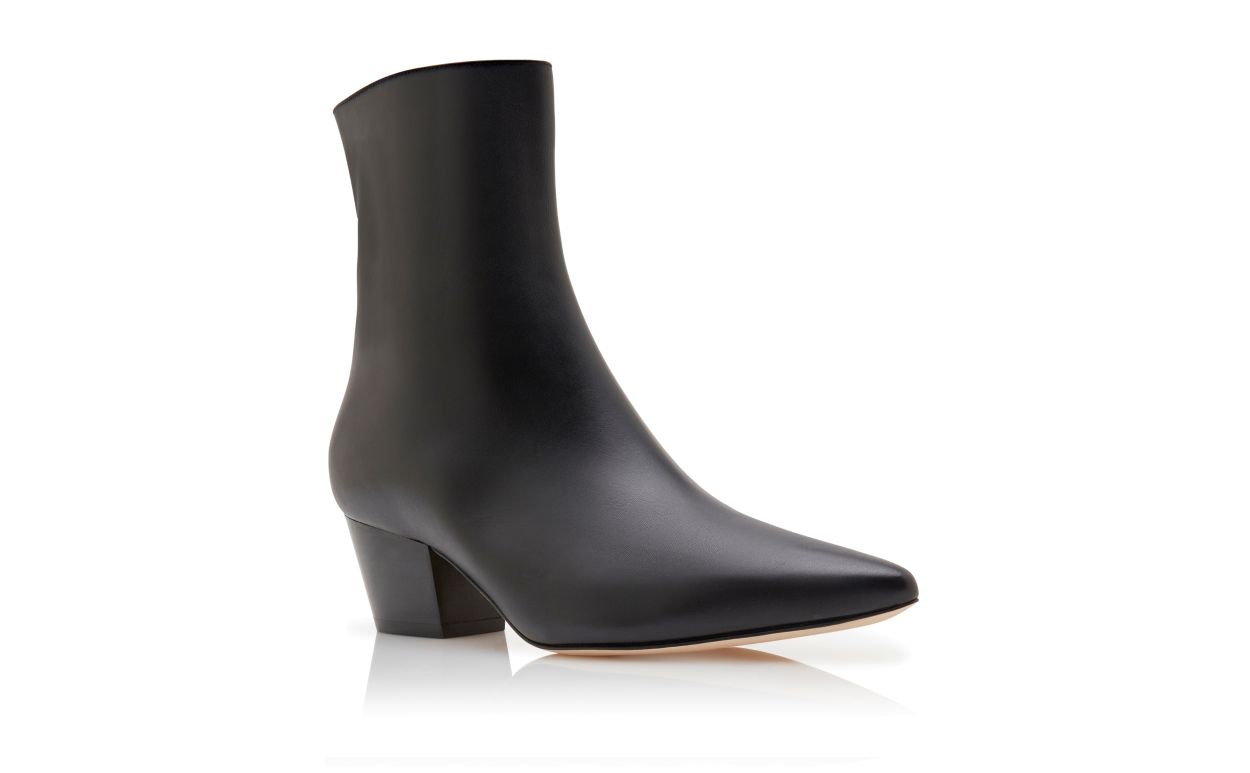 Black Calf Leather Ankle Boots - 3