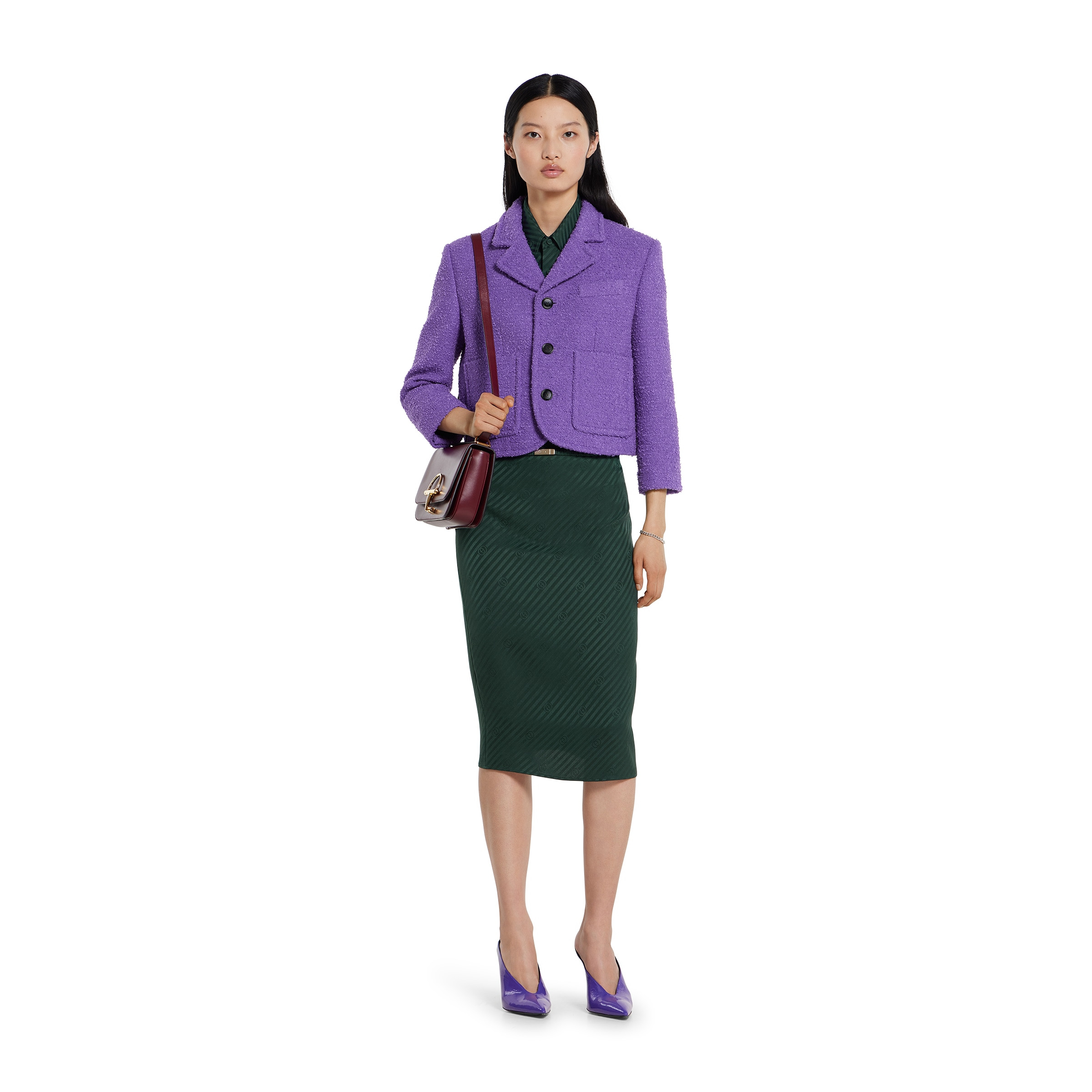 Interlocking G silk jacquard skirt - 2