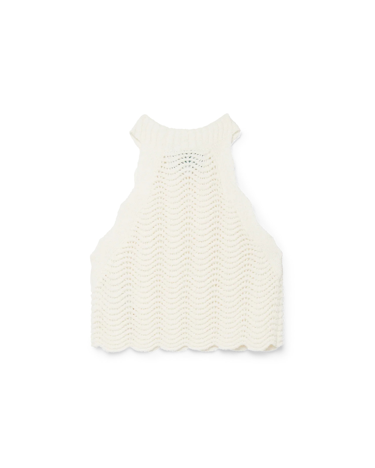 White Crochet Racer Top - 1
