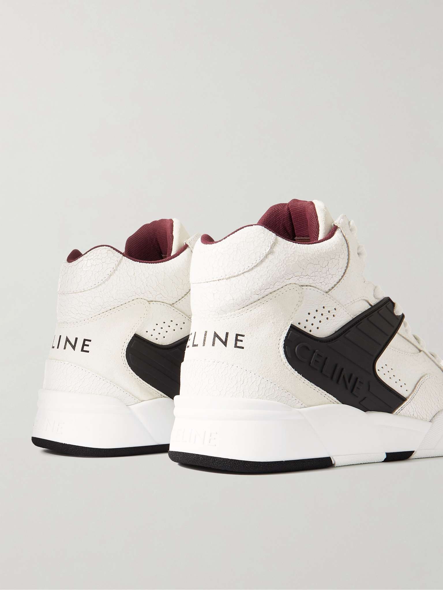 CT-06 Rubber-Trimmed Cracked-Leather High-Top Sneakers - 5