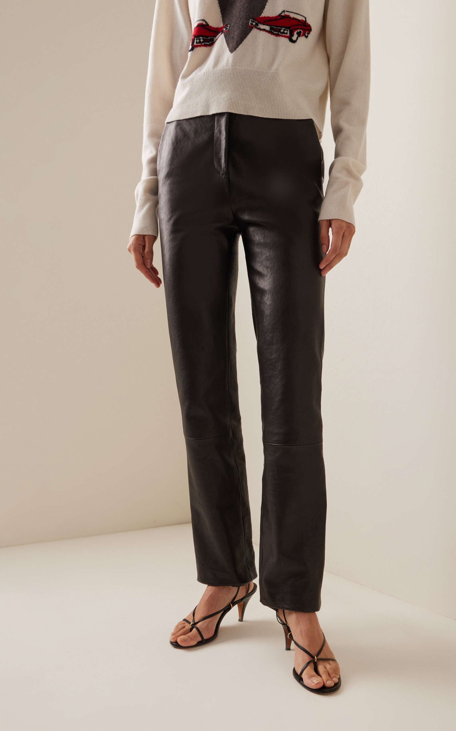 Emile Slim Leather Pants black - 3