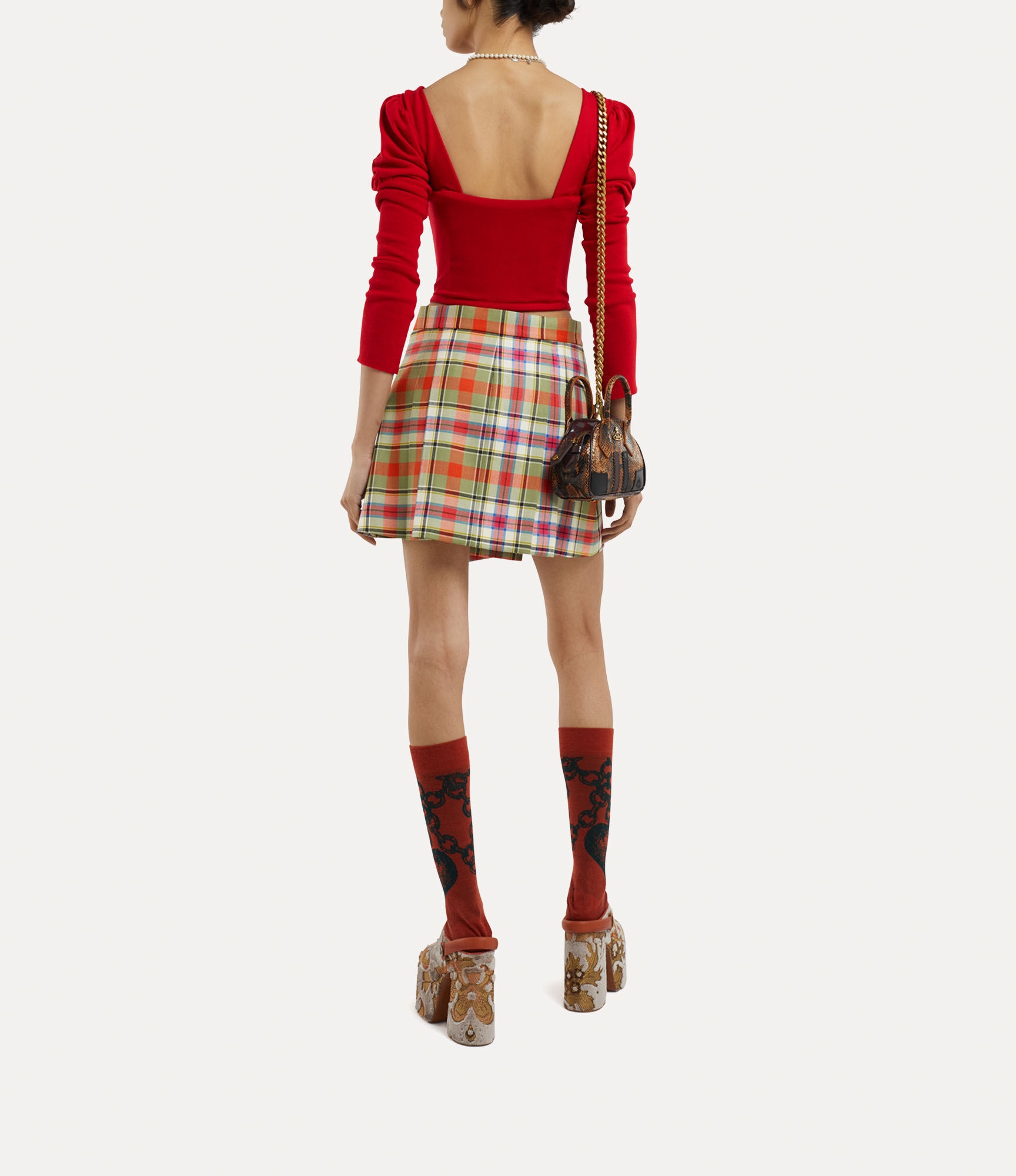 スカート [vivienne westwood] cut off miniSkirt Cut Off checked wool miniskirt in multicoloured - Vivienne