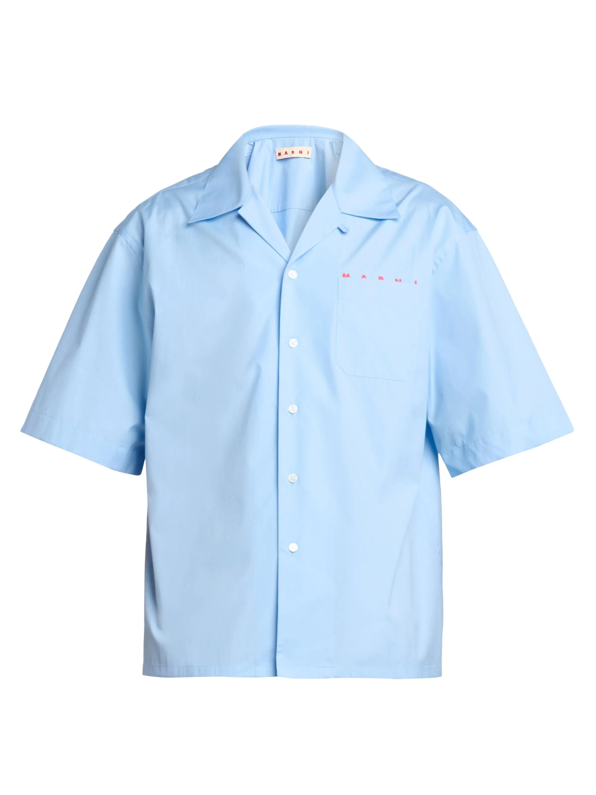 Men's Logo Poplin Camp Shirt - Iris Blue - 1