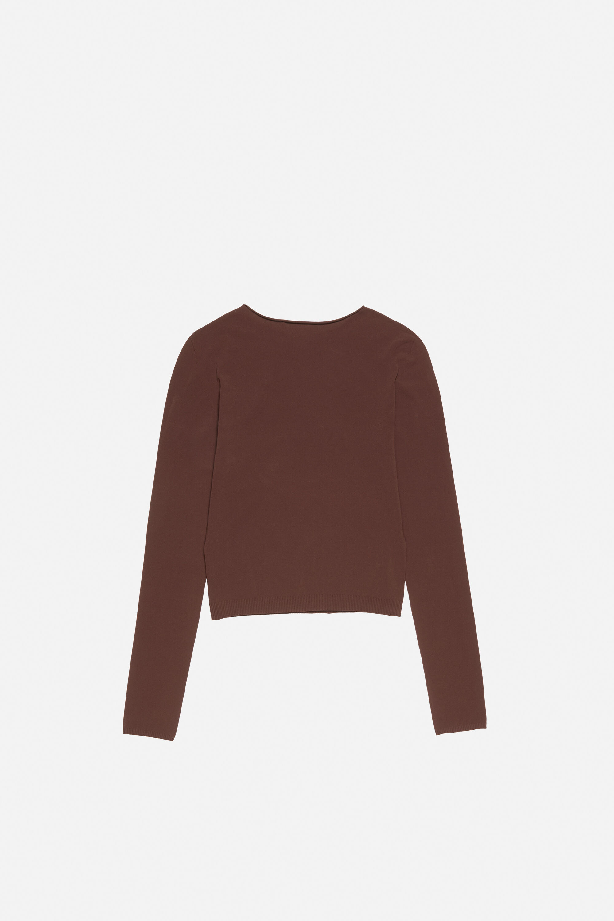 Fitted crewneck knit - Burgundy/brown - 7
