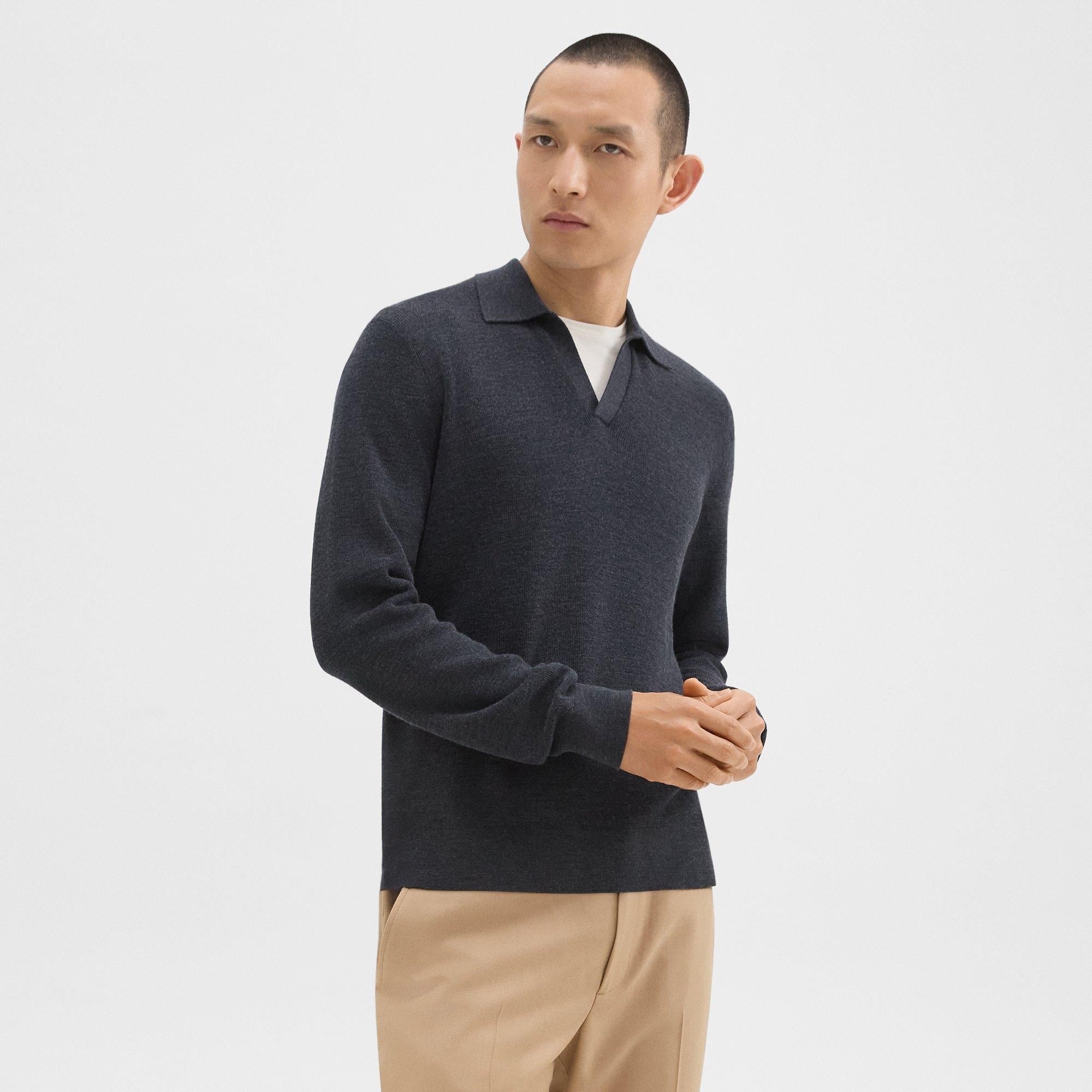 Johnny Collar Sweater in Merino Wool - 2