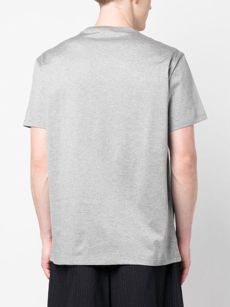 logo-embroidery cotton T-shirt - 4