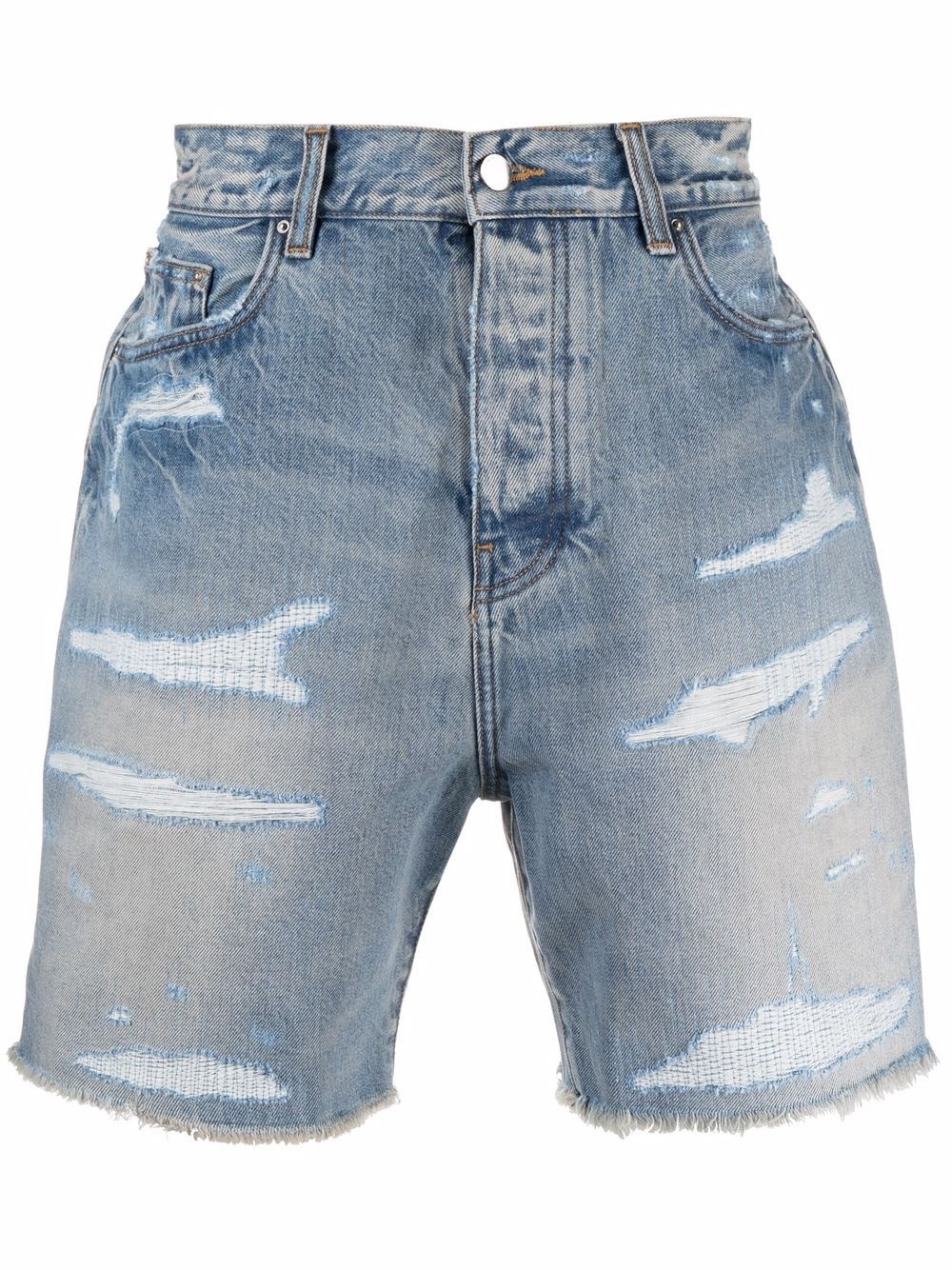 distressed denim shorts - 1