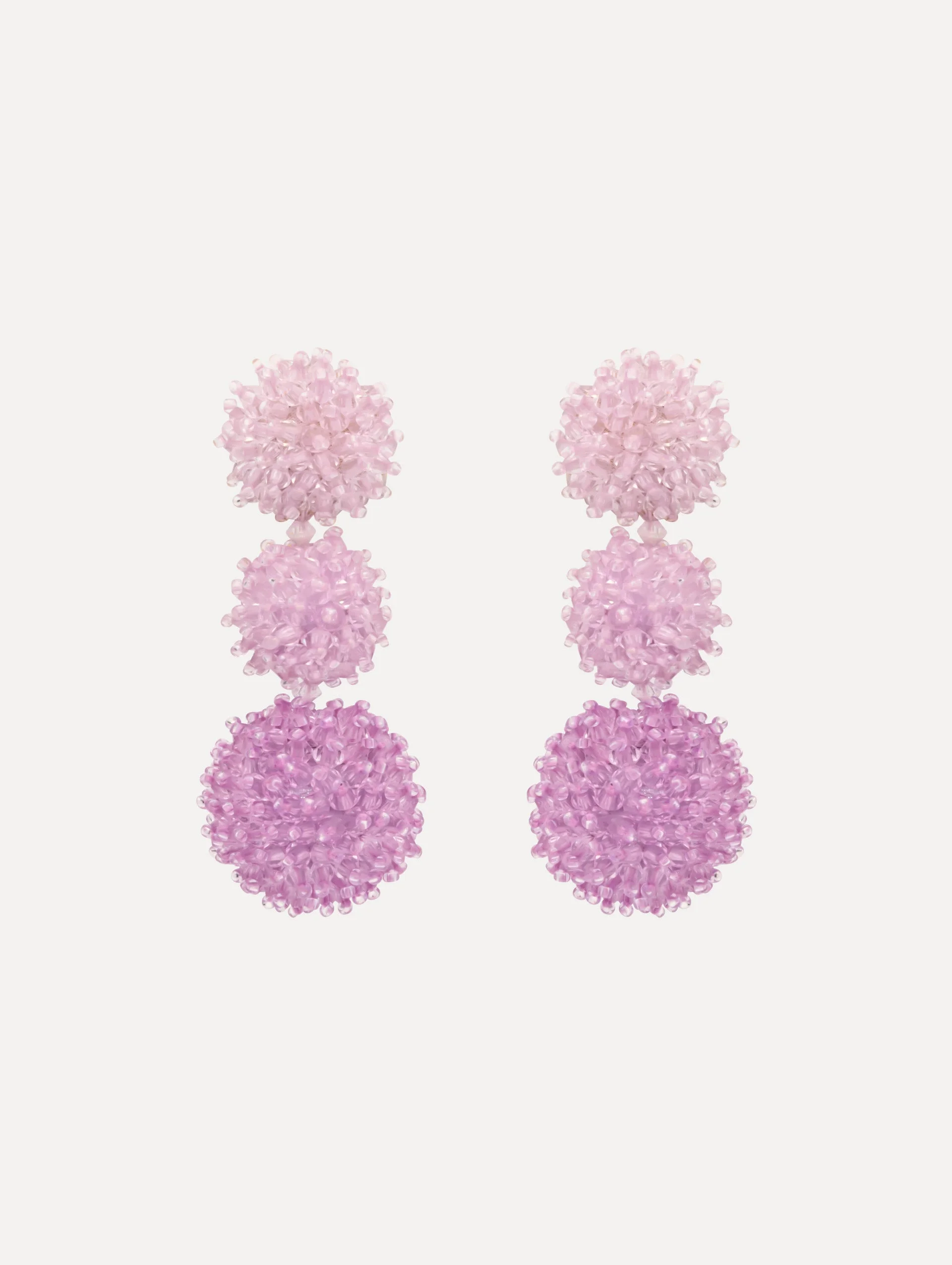 OMBRÉ POMPOM DROP CLIP-ON EARRINGS - 1