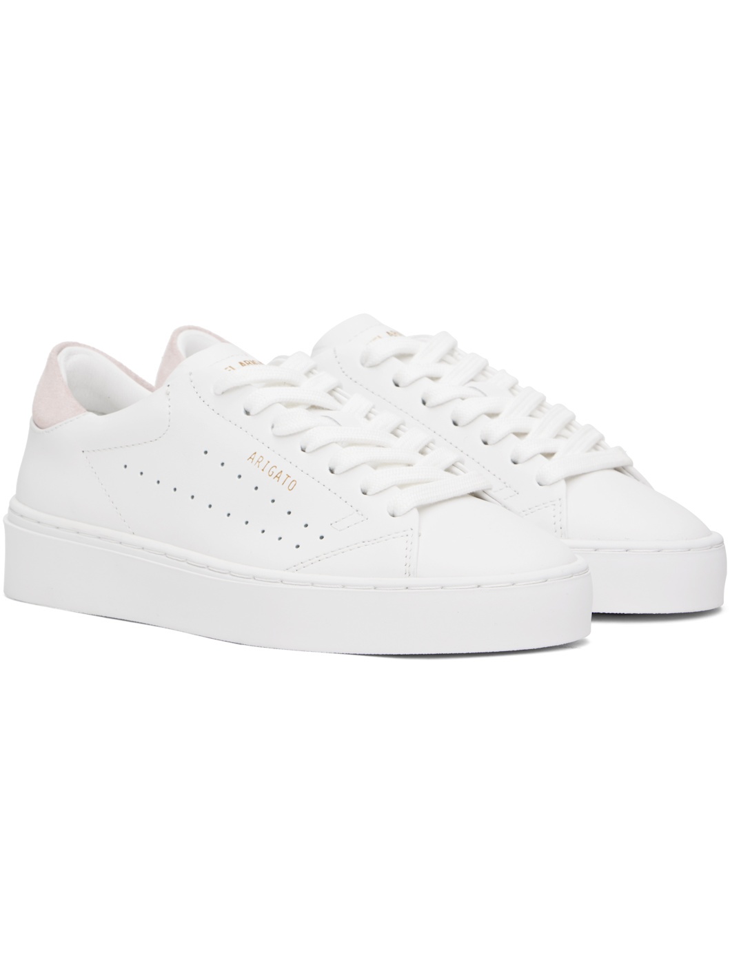 White & Pink Court Sneakers - 4
