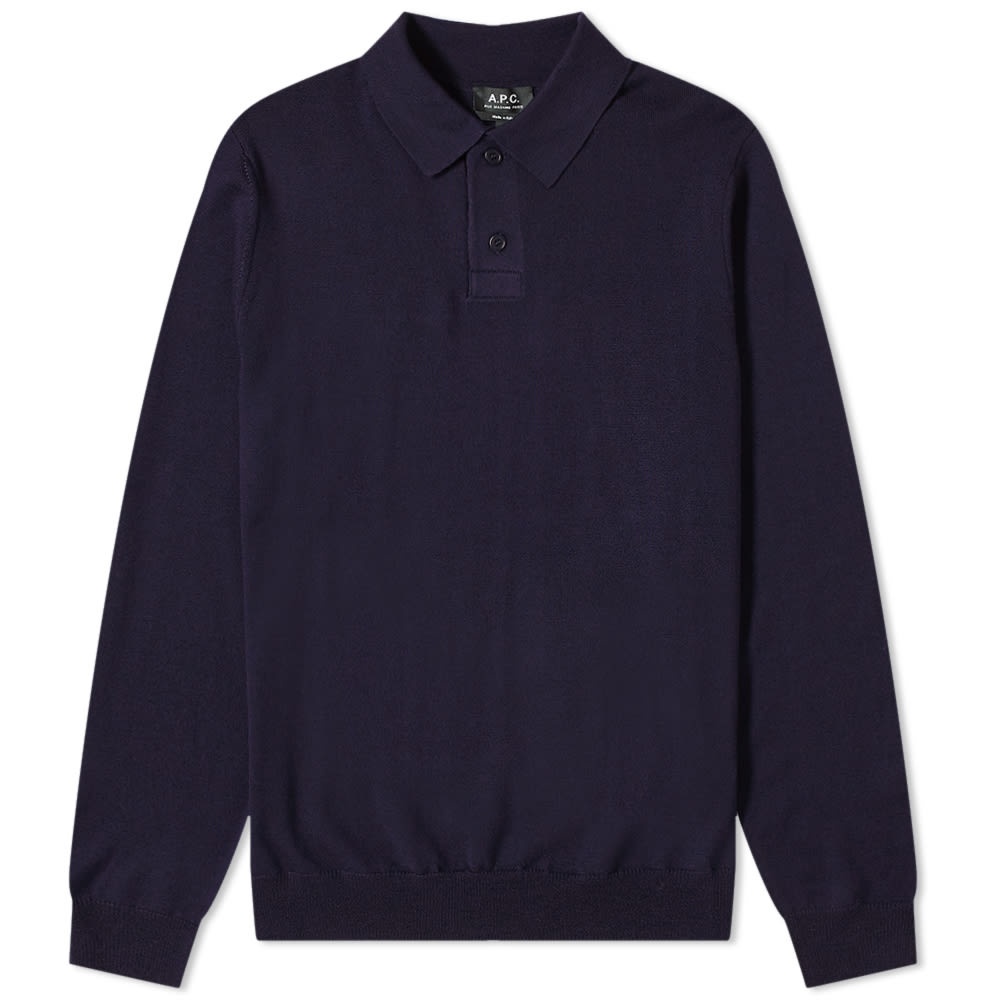 A.P.C. Jerry Long Sleeve Knit Polo - 1