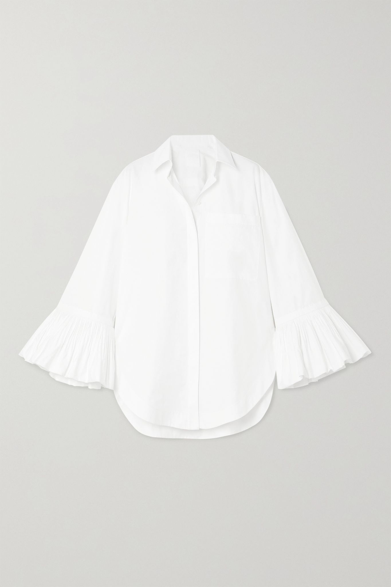 Ruffled cotton-poplin blouse - 1