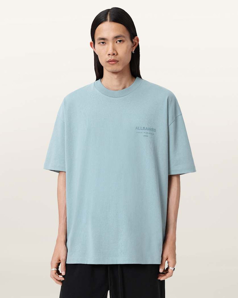 ALLSAINTS XANDER FLOCKED LOGO OVERSIZED T-SHIRT outlook