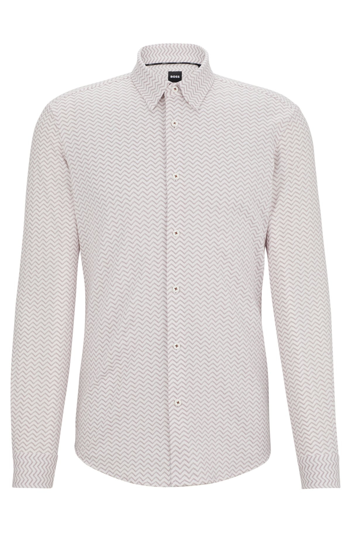 SLIM-FIT SHIRT IN PATTERNED PERFORMANCE-STRETCH FABRIC - 1