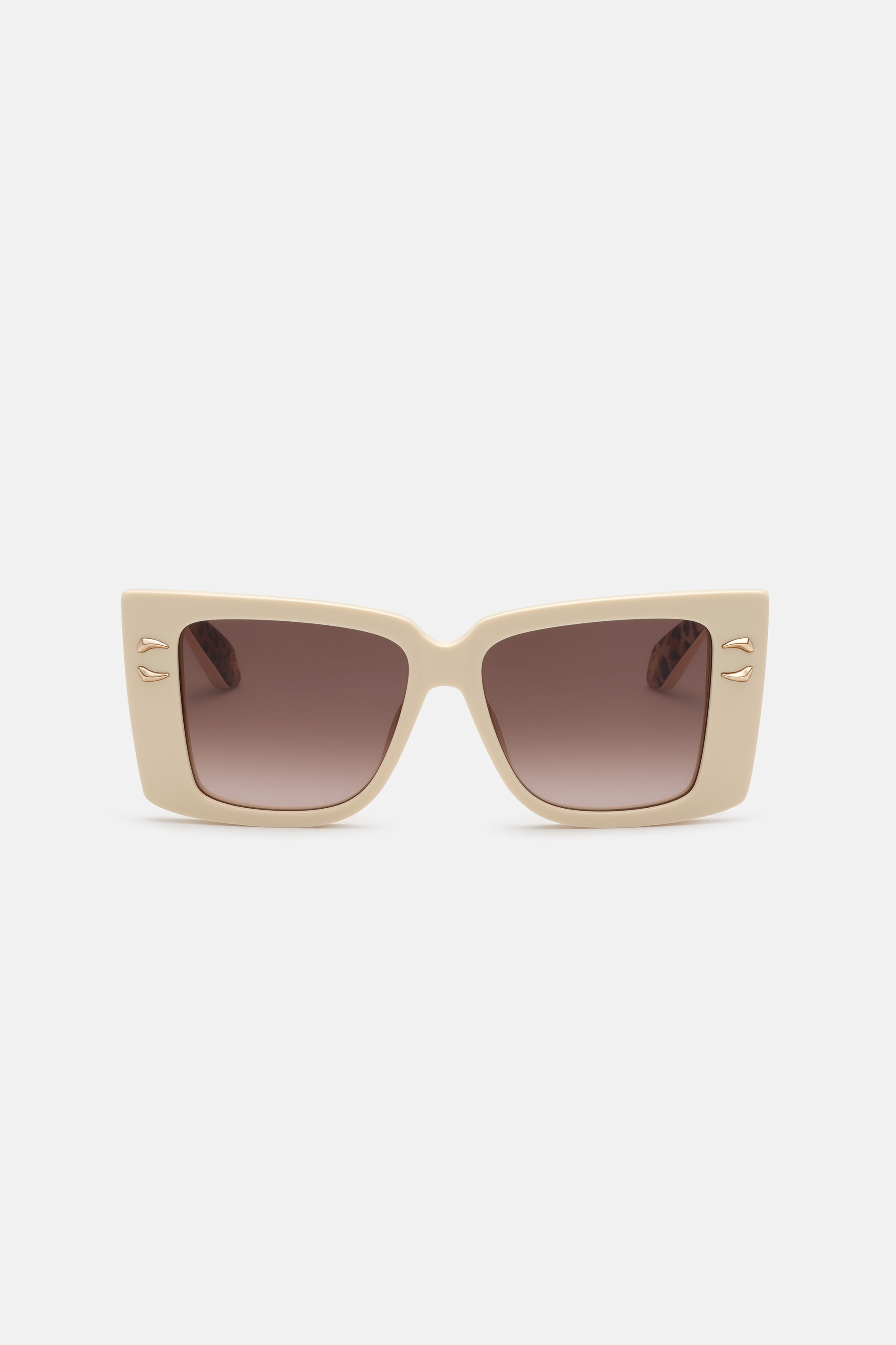 Sunglasses with wide rectangular front and fangs - 1