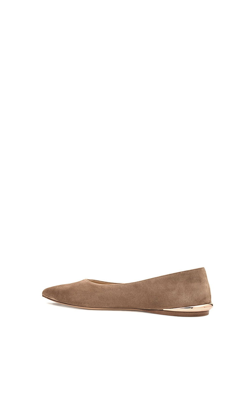 GABRIELA HEARST Fleur Ballerina Flat Shoe in Dark Sand Suede outlook