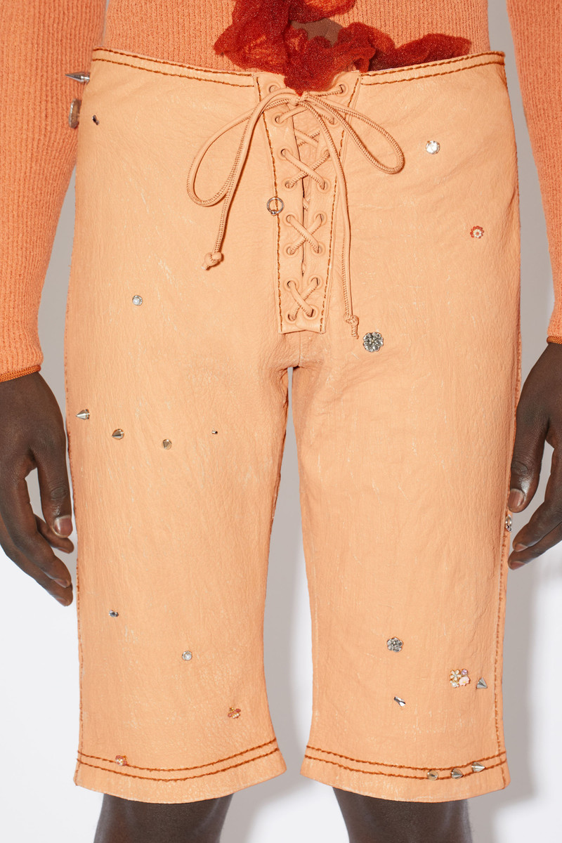 Leather shorts - Ecru beige 5