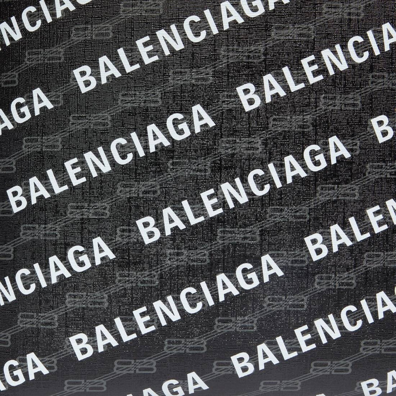 Men's Signature Large East-west Shopper Bag Bb Monogram Coated Canvas And Allover Logo  in Black 6