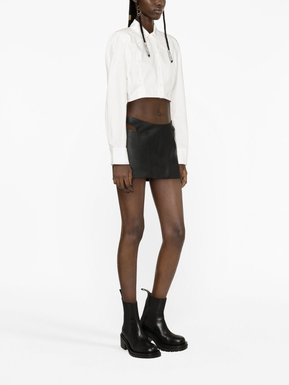 faux-leather cut-out miniskirt - 3