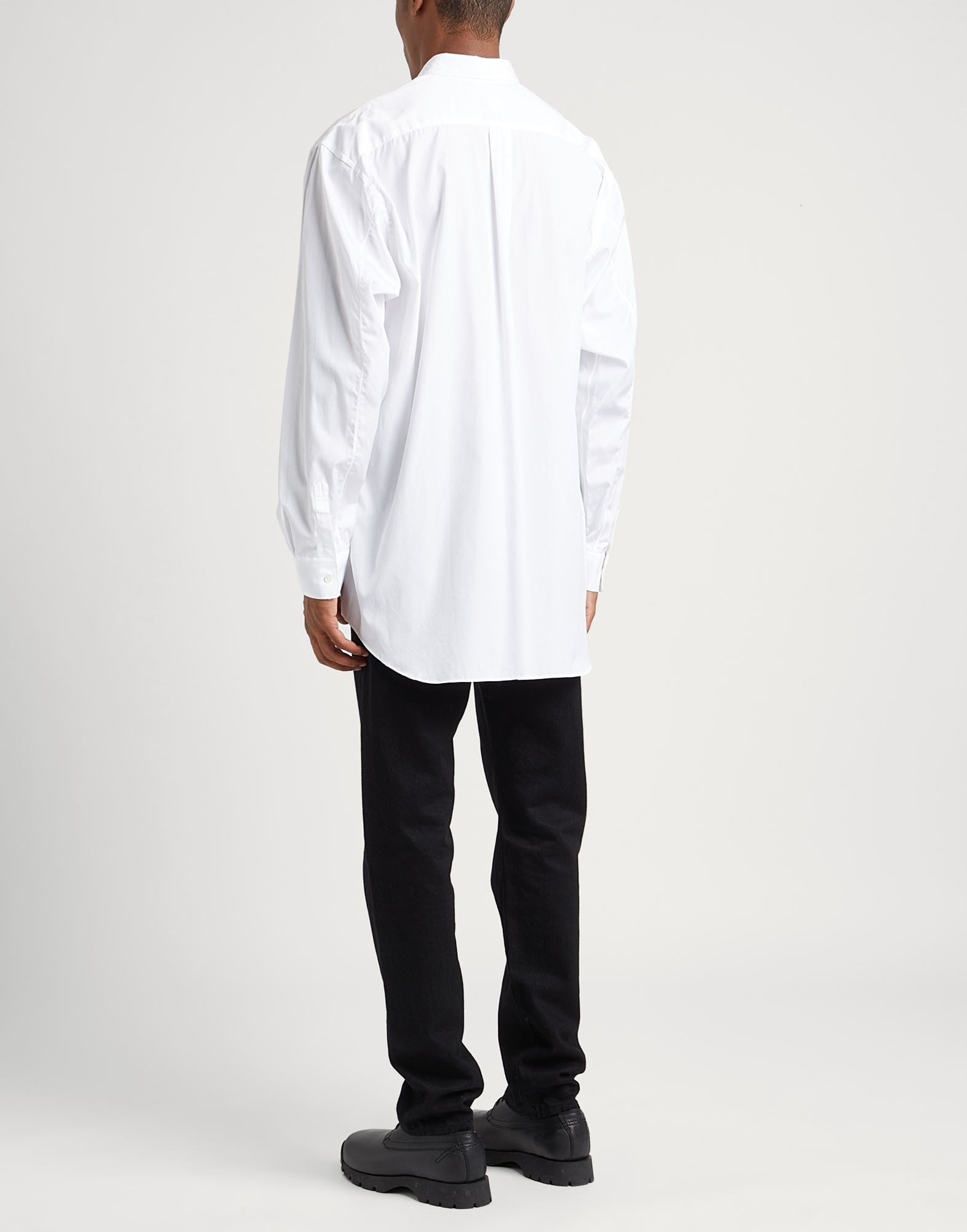 White Men's Solid Color Shirt - 3