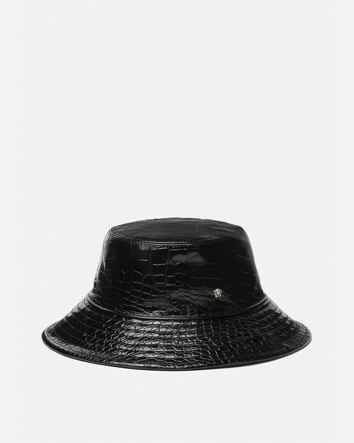 Croc-Effect Leather Bucket Hat - 1