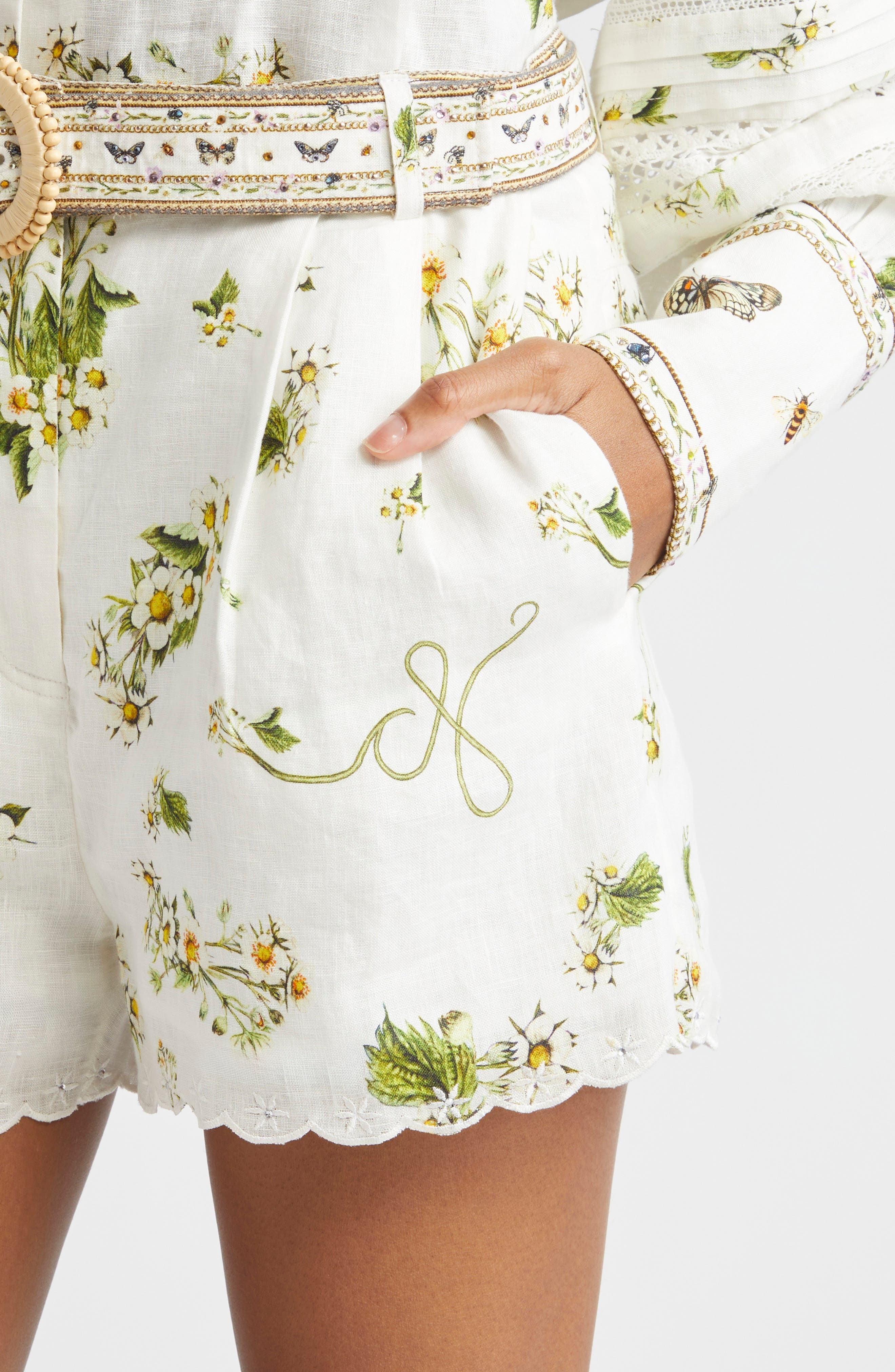 Camilla Tuck Front Belted Shorts in Botanical Utopia at Nordstrom - 5