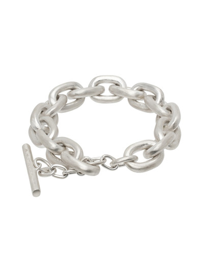 Parts of Four Silver Extra Small Links Toggle Chain Bracelet outlook