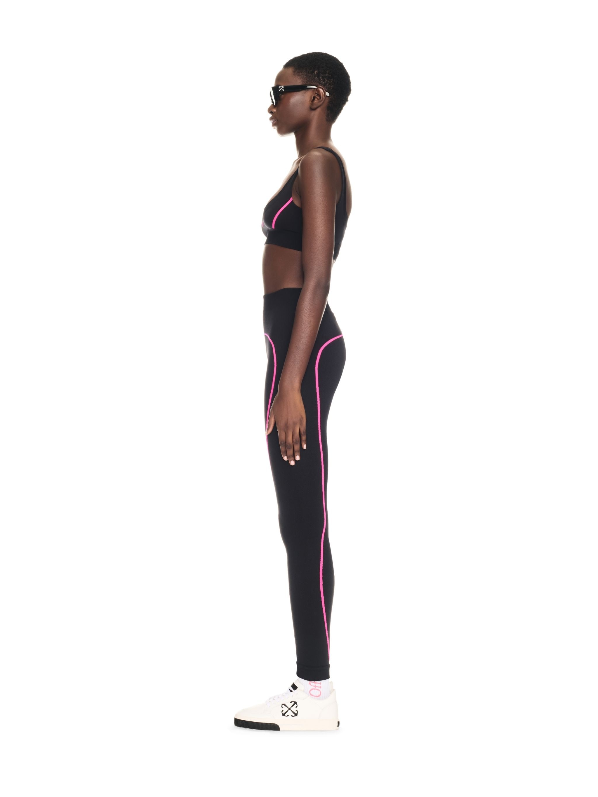 Black/pink Off Stamp Seamless Bra - 3