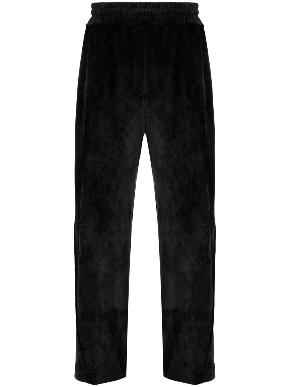 logo-embroidered velvet trousers - 1