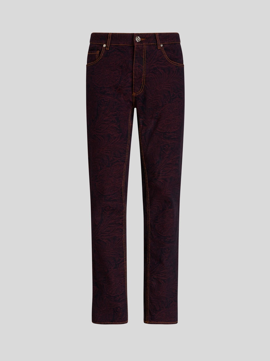 FOLIAGE PAISLEY DENIM JEANS - 1