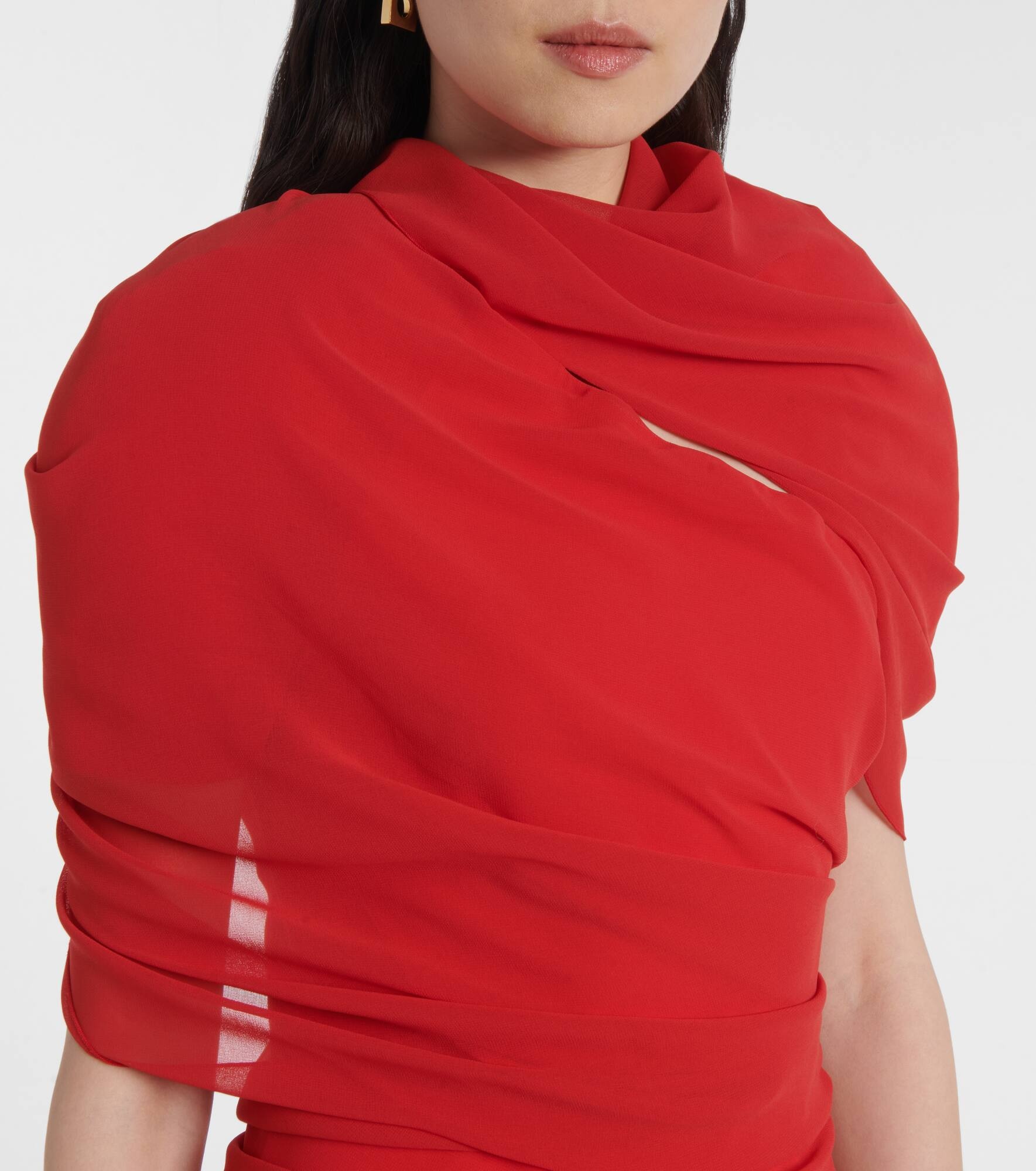 Castagna draped chiffon minidress - 4