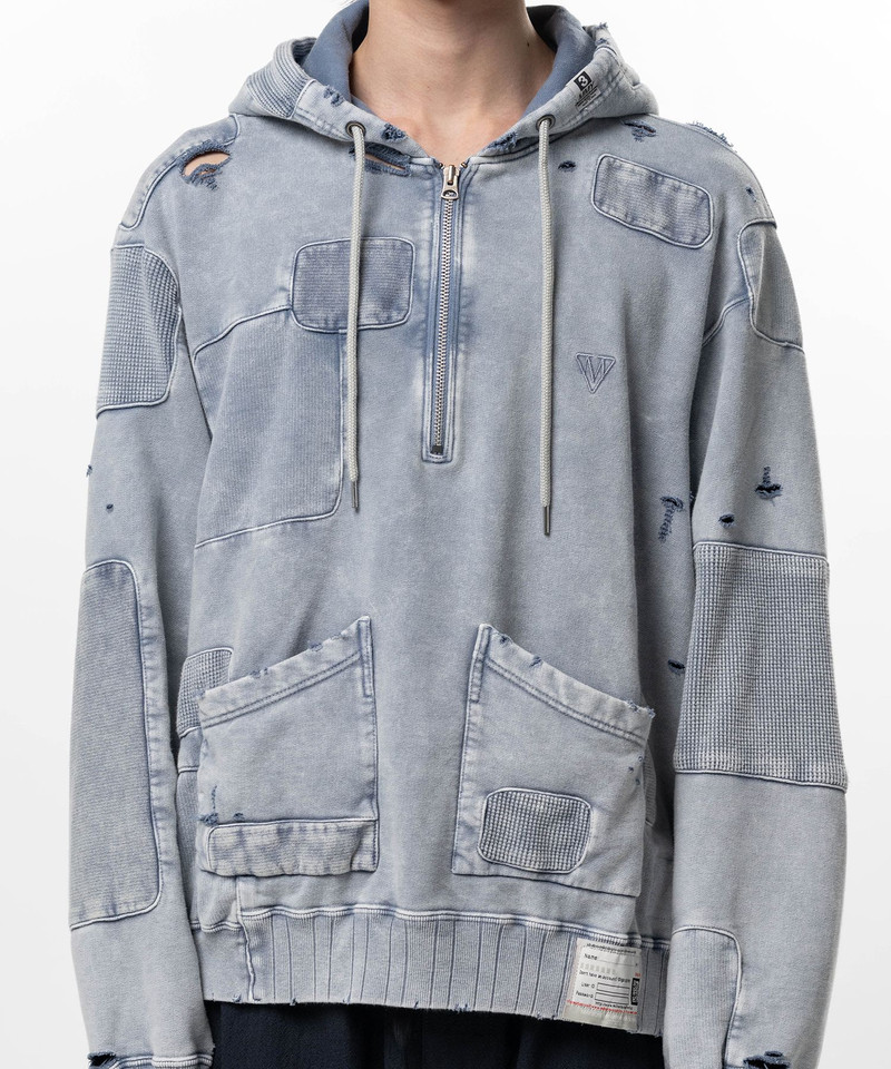 Bleached Repair Half Zip Hoodie 11