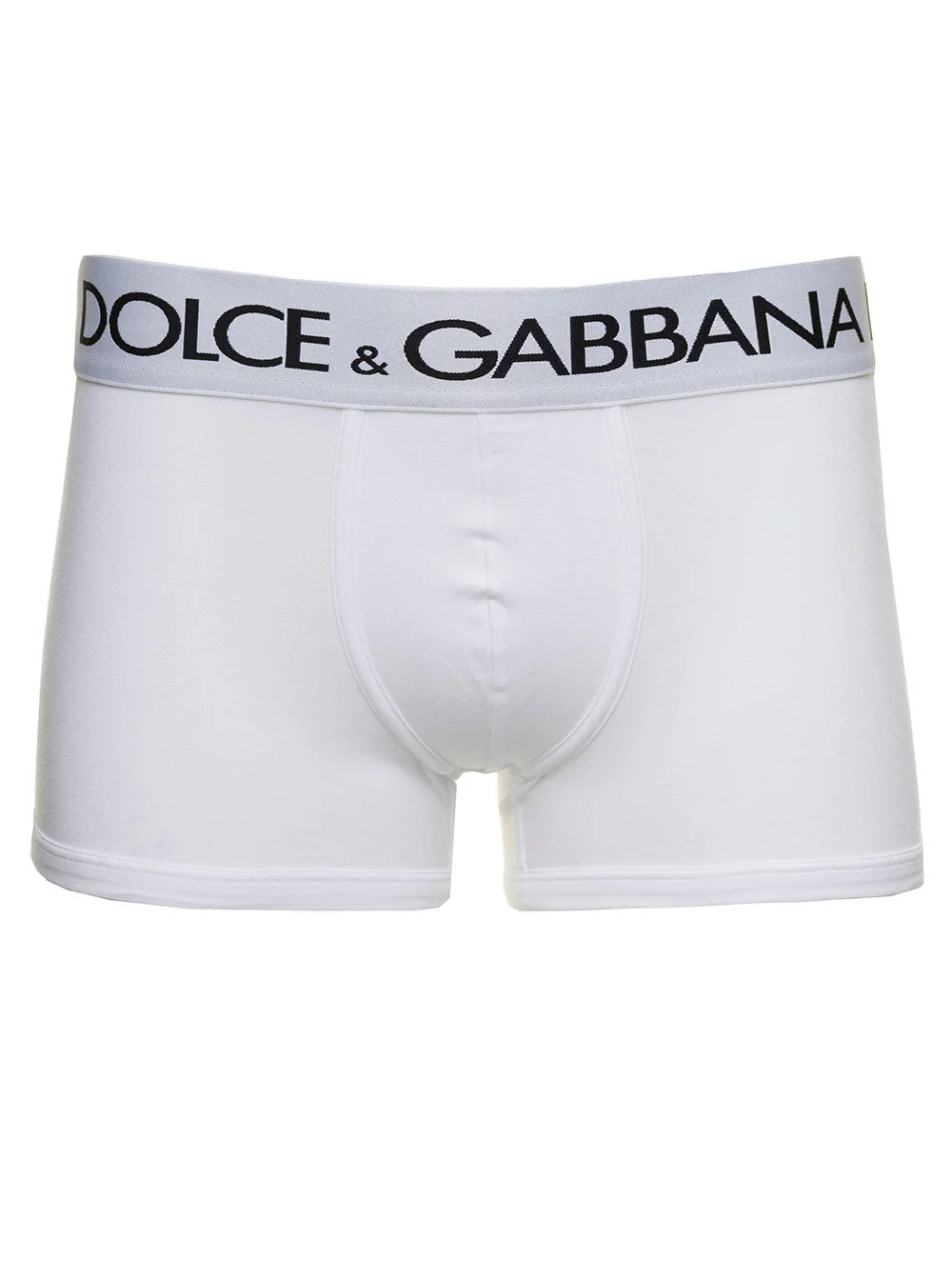 Dolce & Gabbana Men White Boxer Briefs With Branded Waistband In Stretch Cotton Man - 1