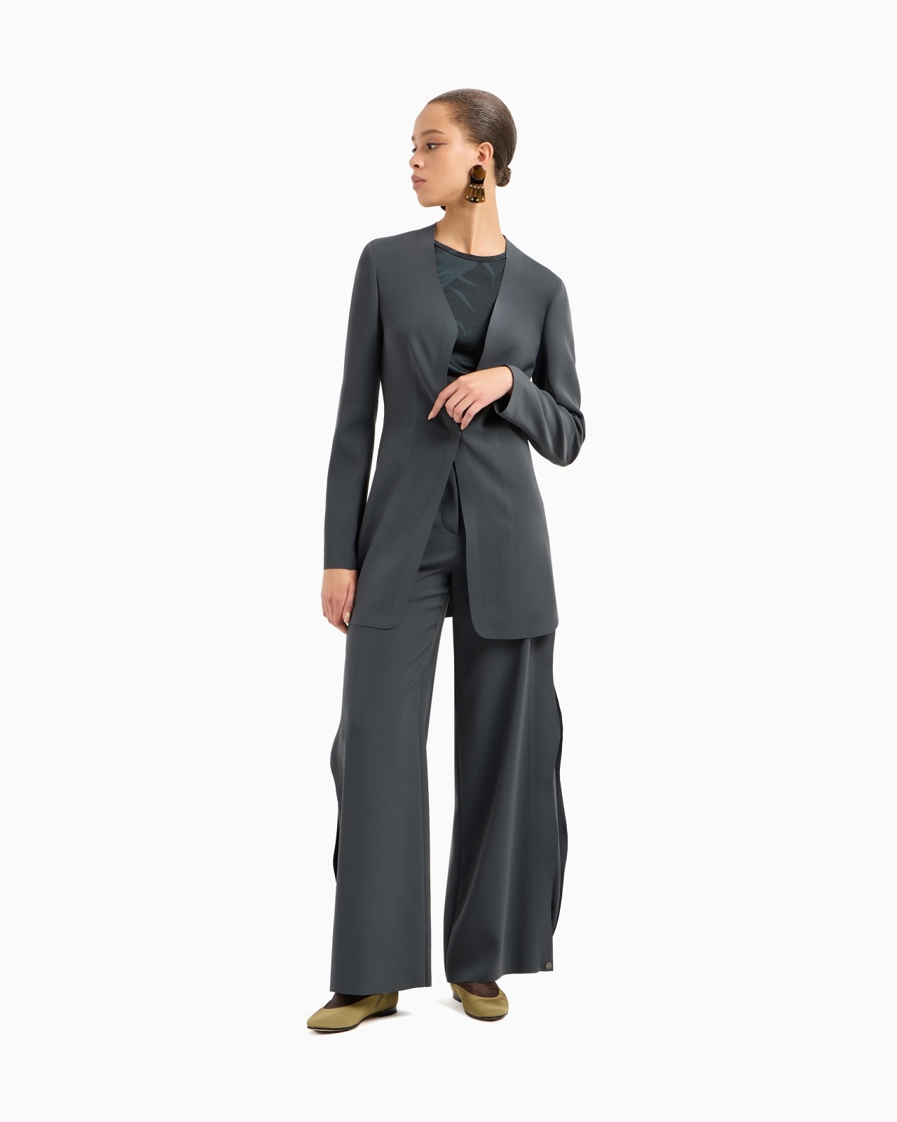 PRINTED SILK INTERLOCK LONG-SLEEVED JUMPER - 2