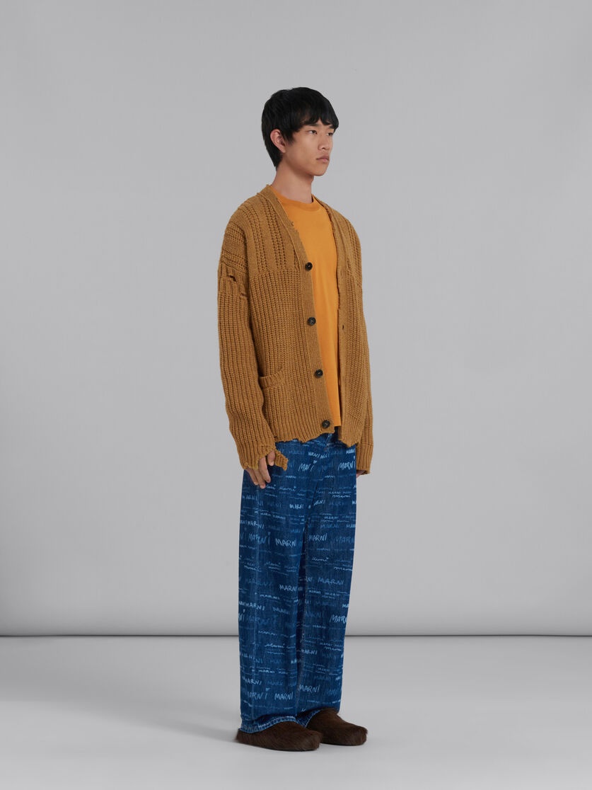 Marni DENIM STRAIGHT TROUSERS WITH MEGA MARNI PRINT | REVERSIBLE