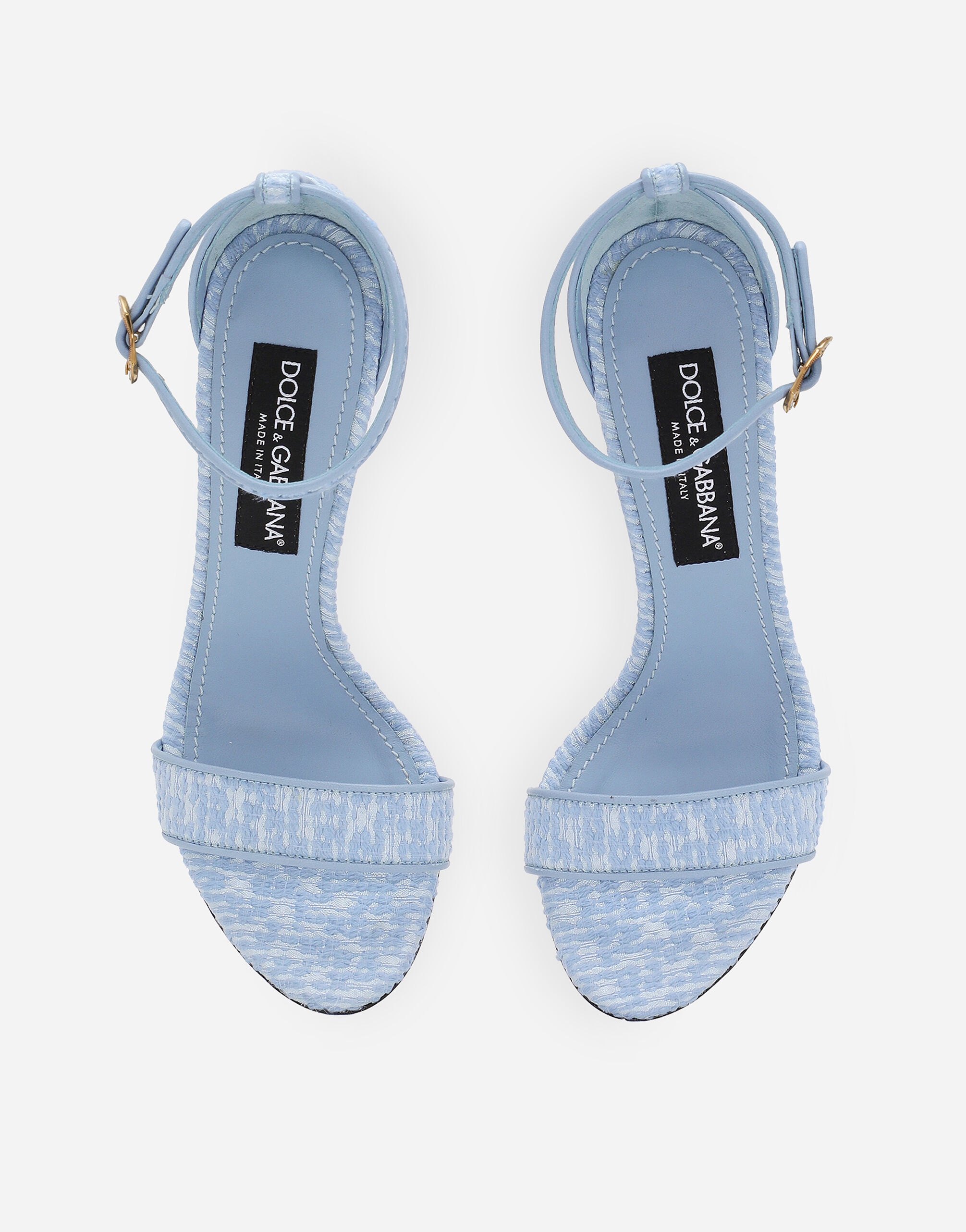 Bouclé fabric sandals with Baroque DG detail - 4